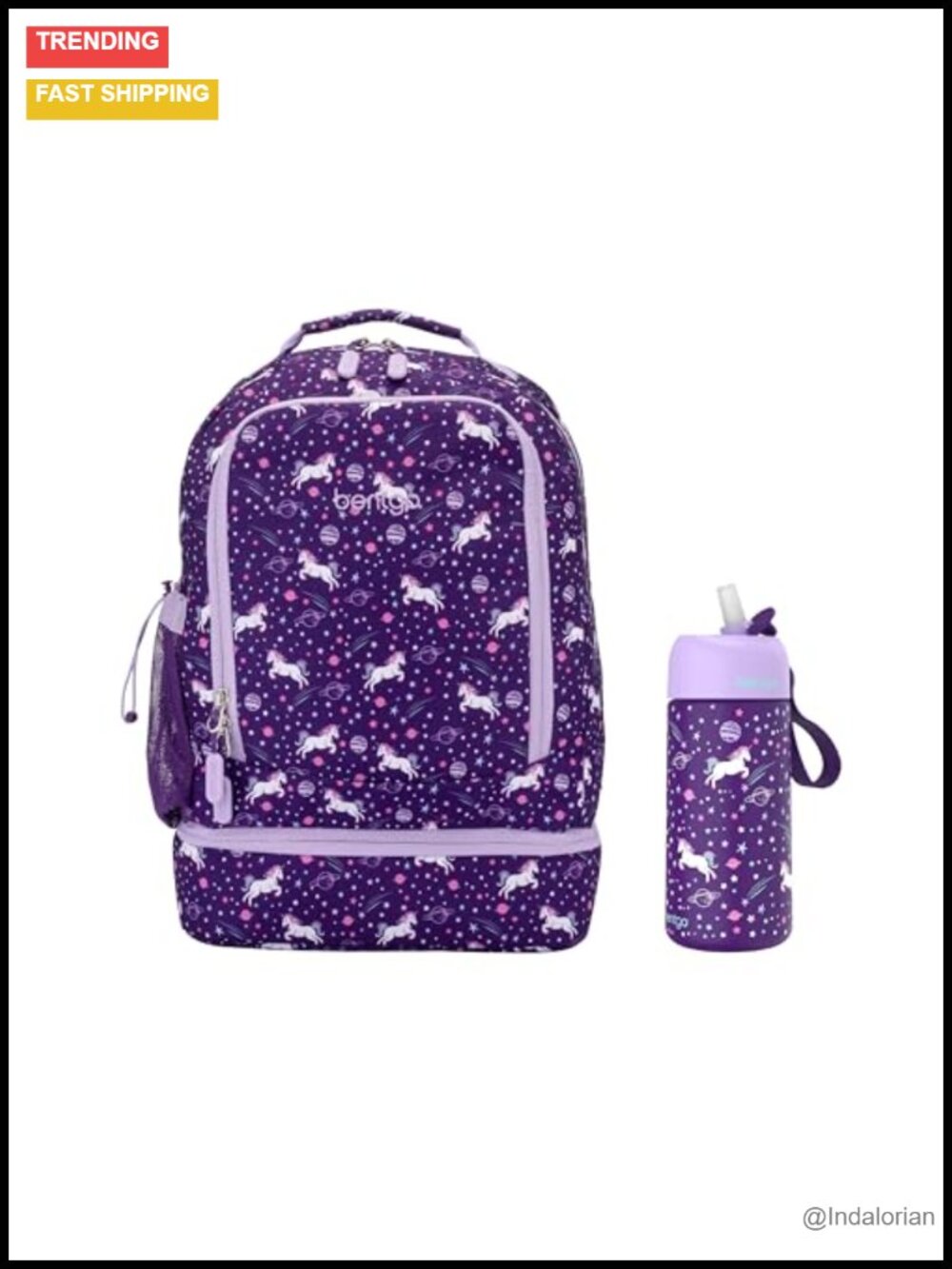 2-in-1 Backpack & Insulated Lunch Bag Set with Water Bottle